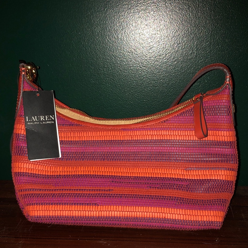 Ralph Lauren Vibrant Orange and Purple Shoulder Bag